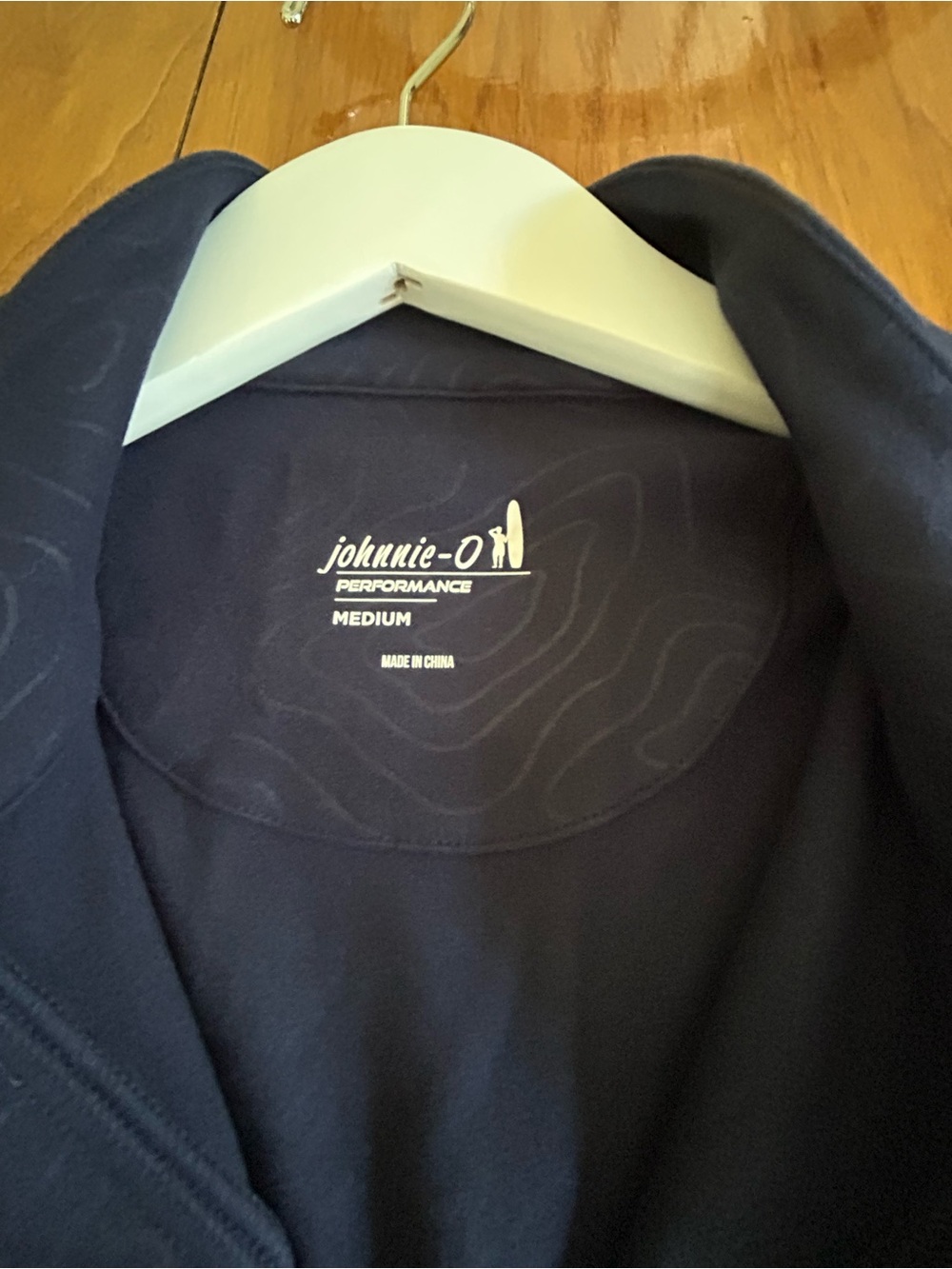 johnnie-O Navy Performance Quarter Zip with Topo Pattern - Picture 3 of 5